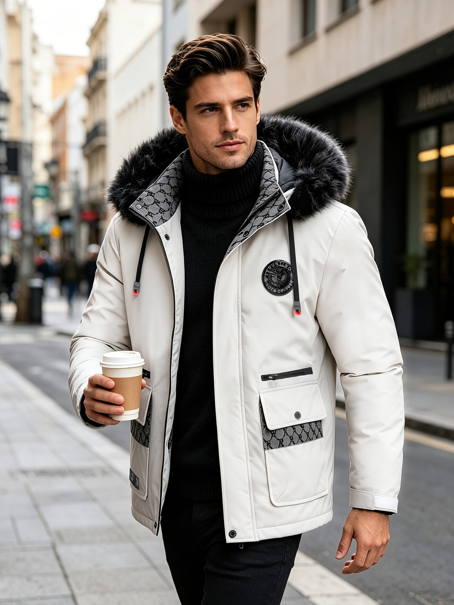 Manteau, à capuche, blanc, photo 20