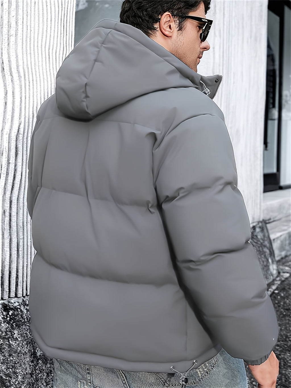 Veste pour homme, coupe-vent, à capuche, zone grise