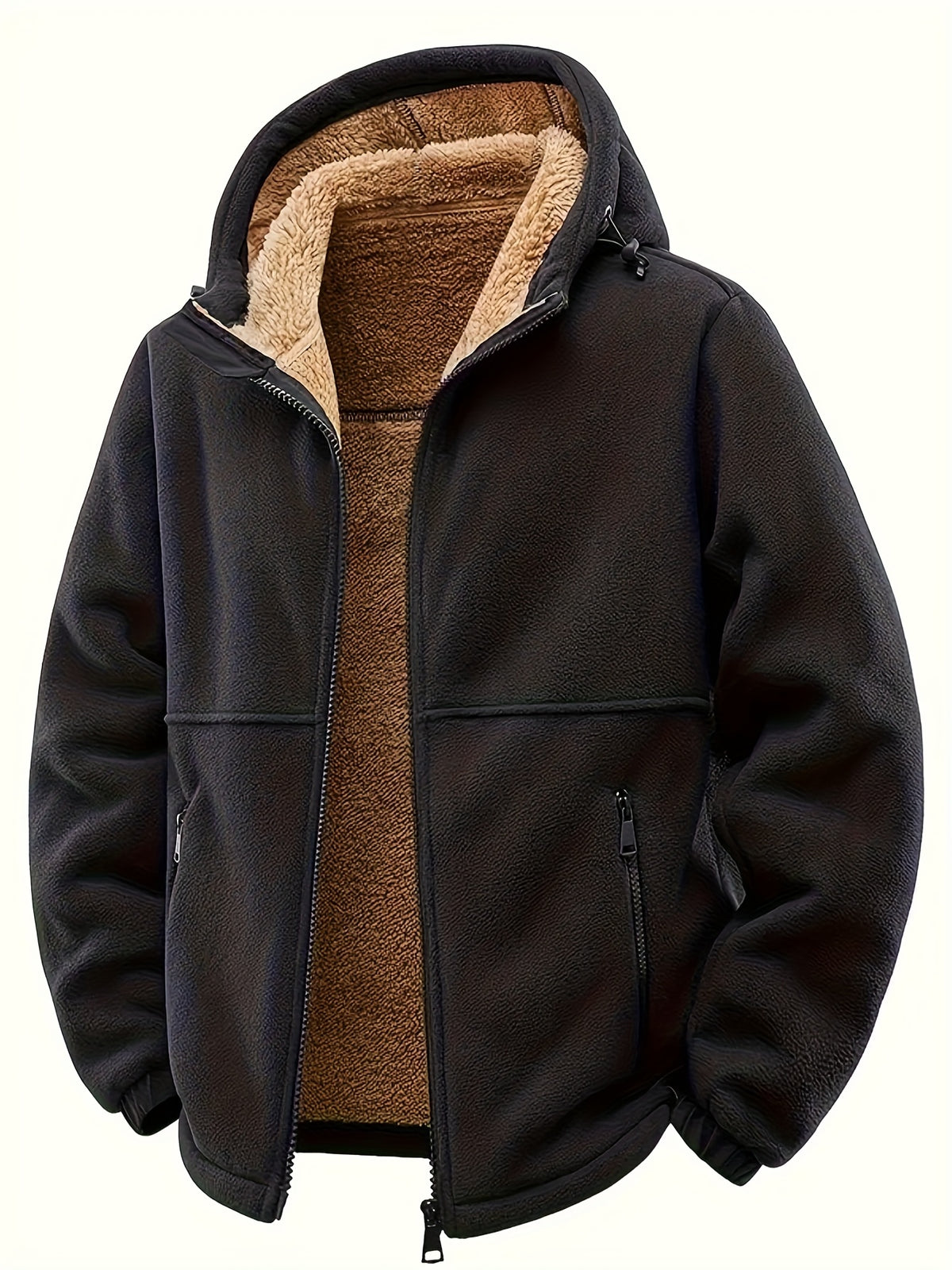 Veste pour homme, à capuche, noir foncé