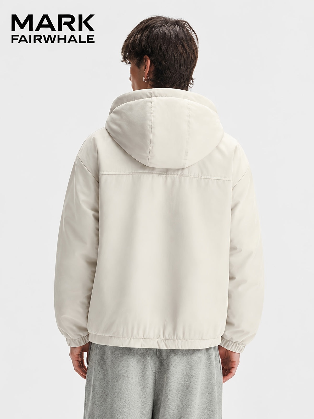 Veste pour homme, coupe-vent, à capuche, abricot