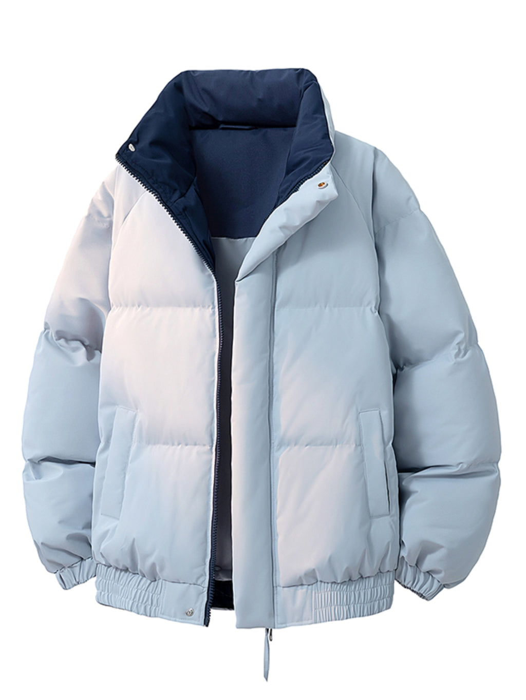Manteau matelassé pour homme, à col montant, jaune clair