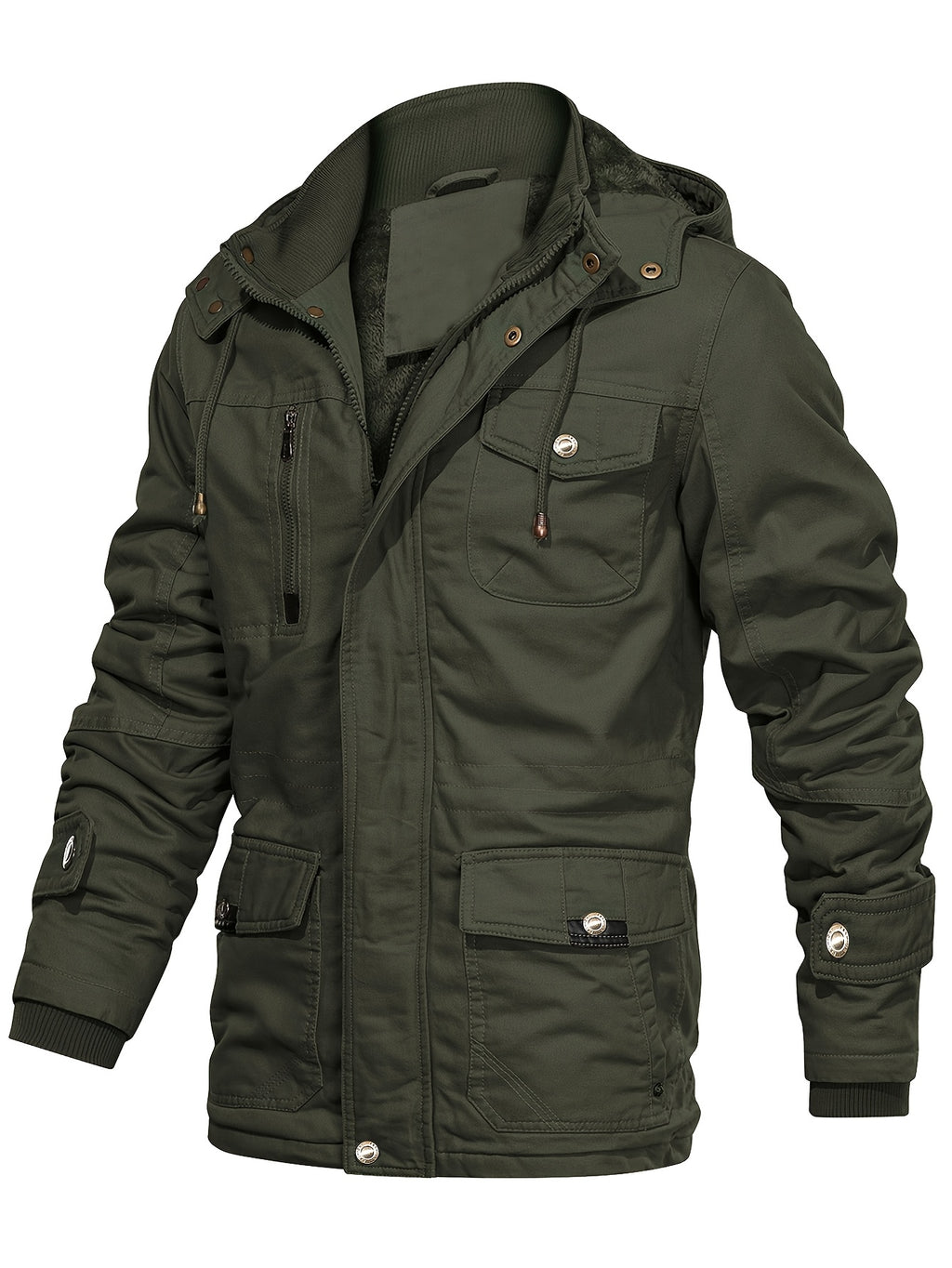 Veste mi-long pour homme, à capuche