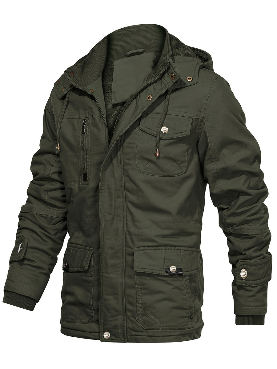 Veste mi-long, à capuche