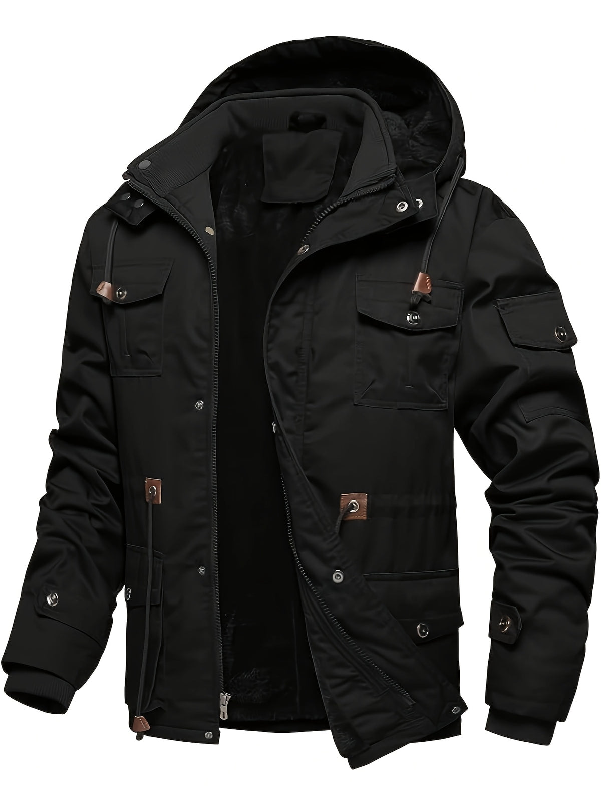 Veste pour homme, polaire, à capuche, vert fougère