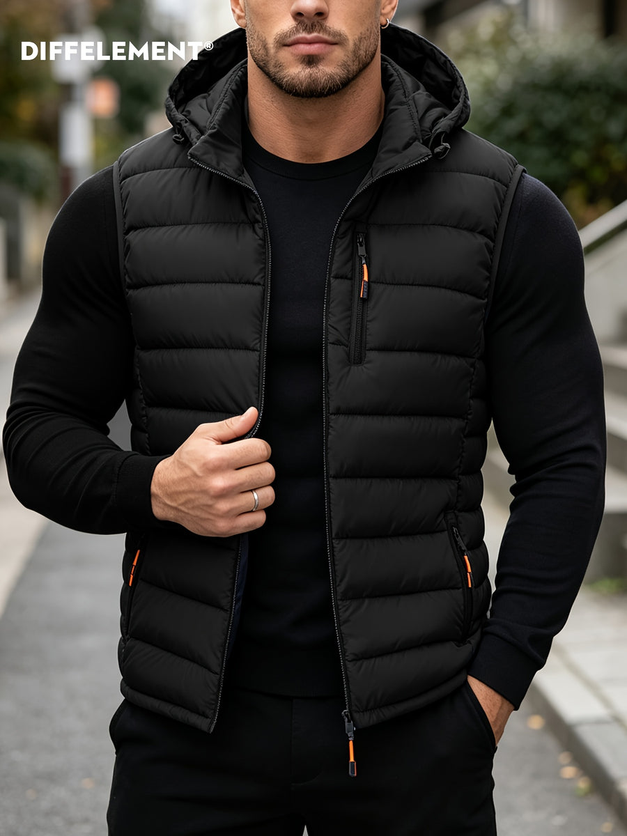 Veste matelassée, coupe-vent, à capuche, fermeture éclair