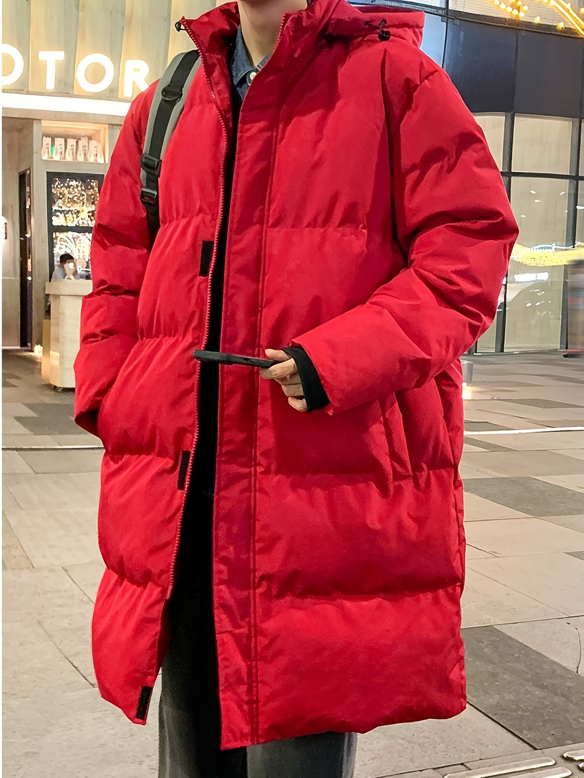 Manteau matelassé pour homme, à capuche, blanc ivoire
