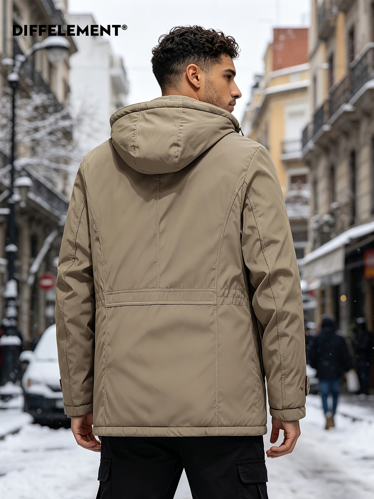 Parka matelassée pour homme, coupe-vent, à capuche
