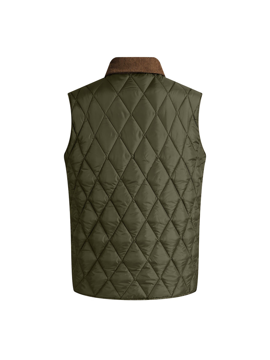 Manteau matelassé, coupe-vent, à revers, vert, photo 11