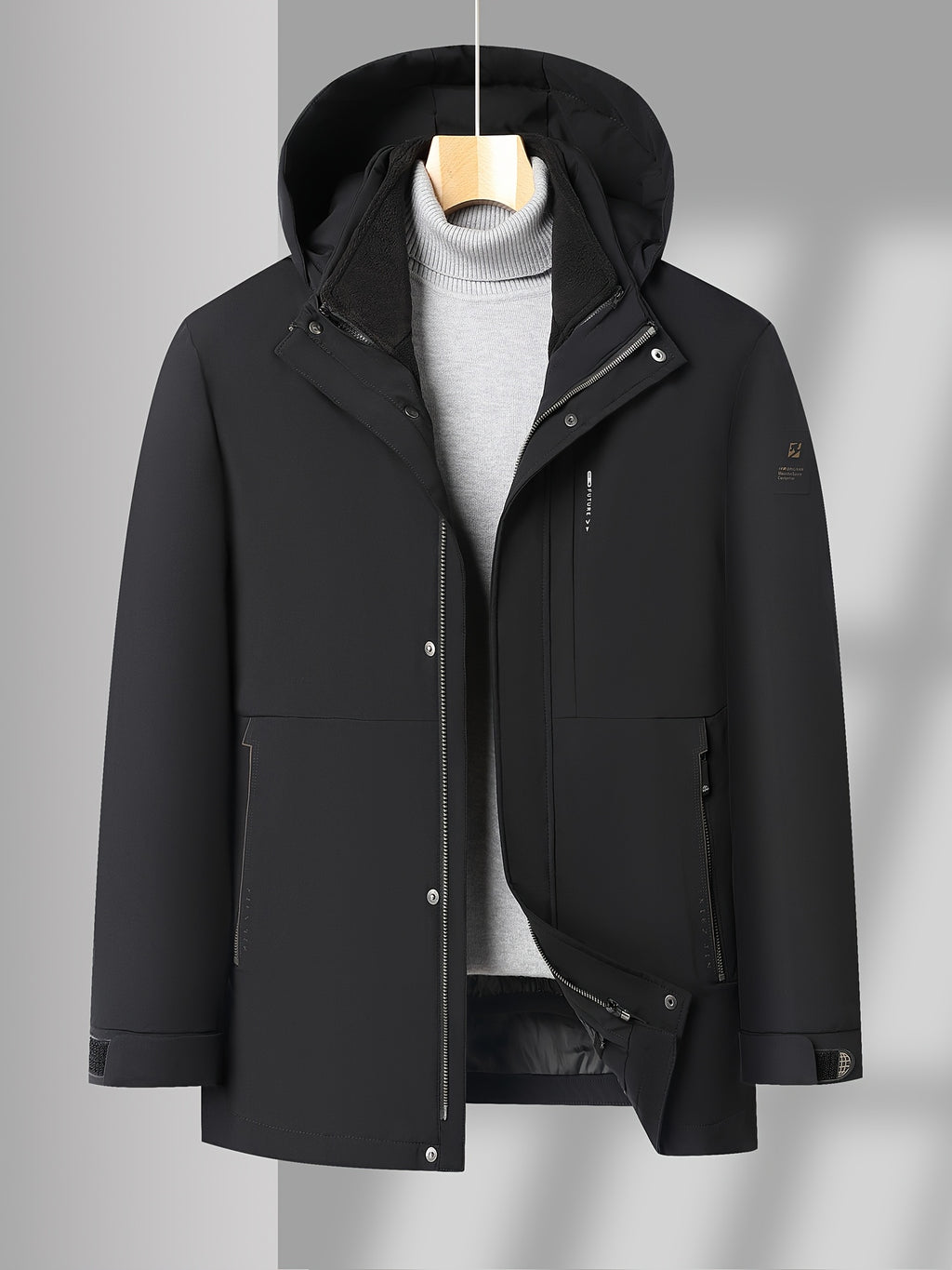 Veste matelassée pour homme, à col montant, kaki