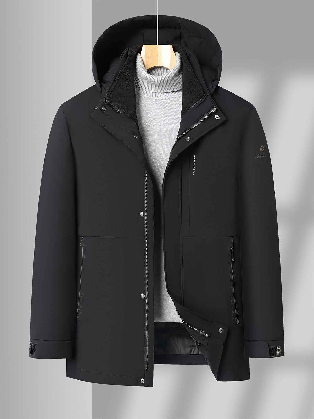 Veste matelassée pour homme, à col montant, kaki