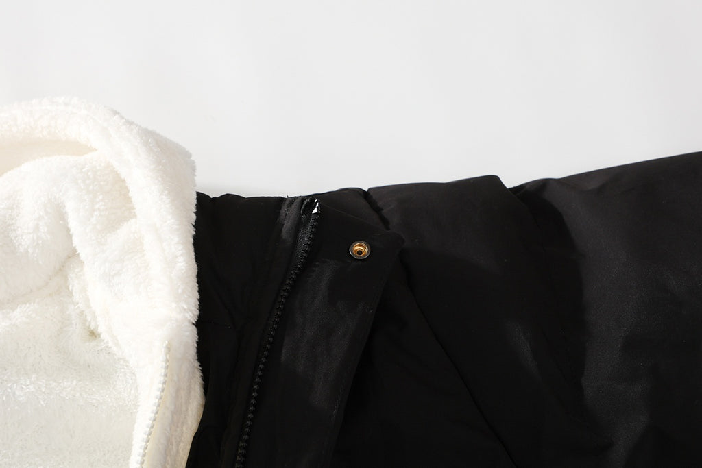Veste en fausse fourrure pour homme, à capuche, blanc ivoire