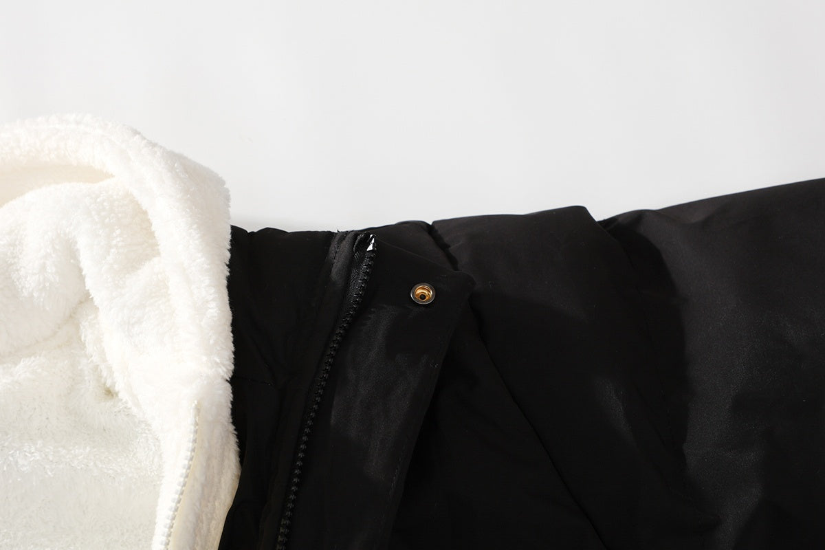 Veste en fausse fourrure pour homme, à capuche, blanc ivoire