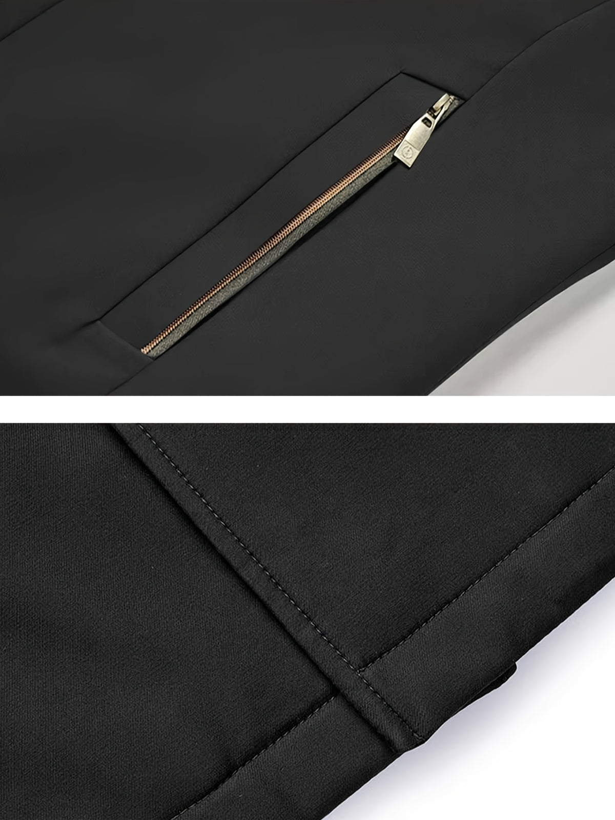 Manteau long pour homme, à revers, noir