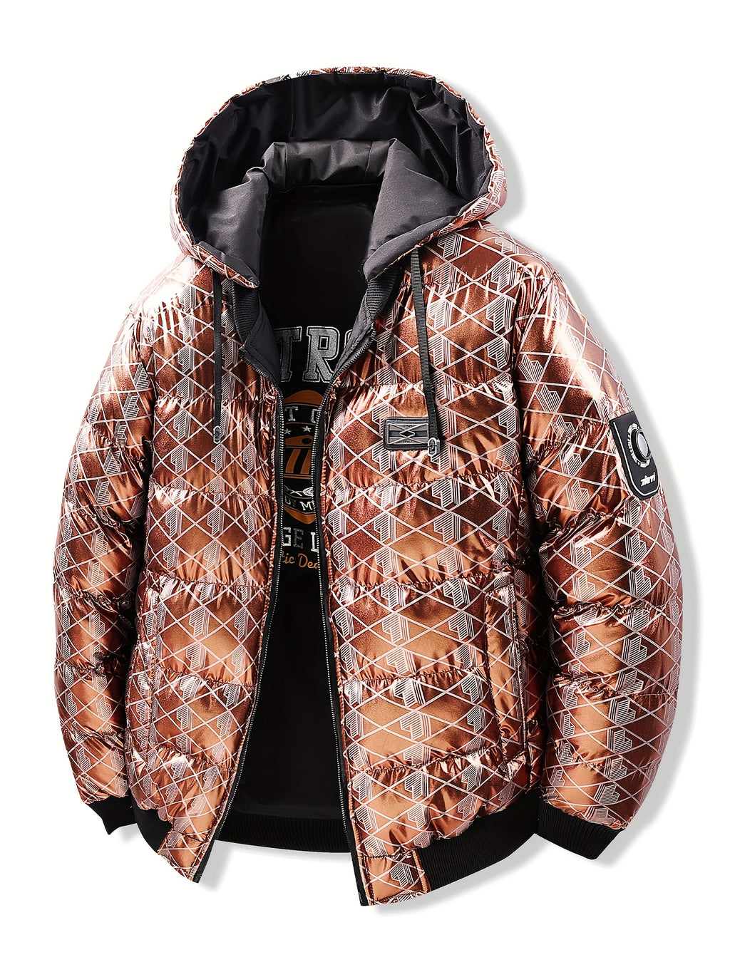 Veste pour homme, à rayures, à capuche