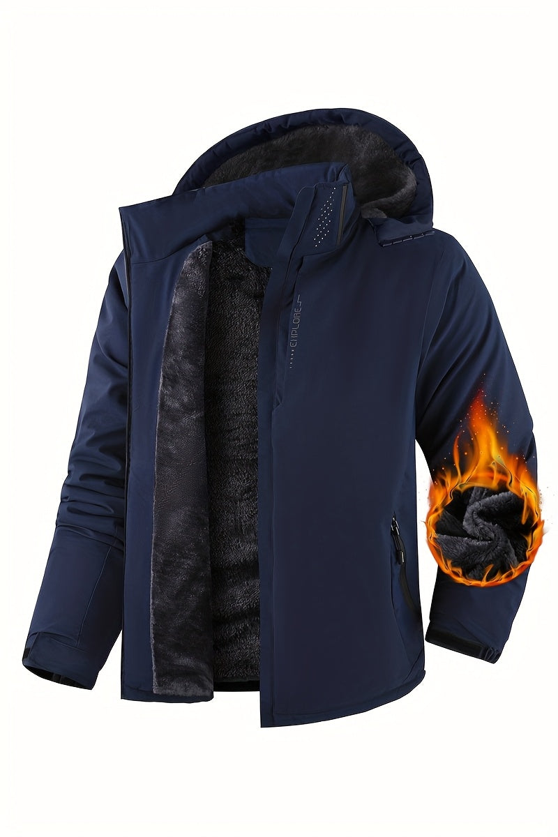 Veste matelassée pour homme, polaire, à capuche, gris foncé