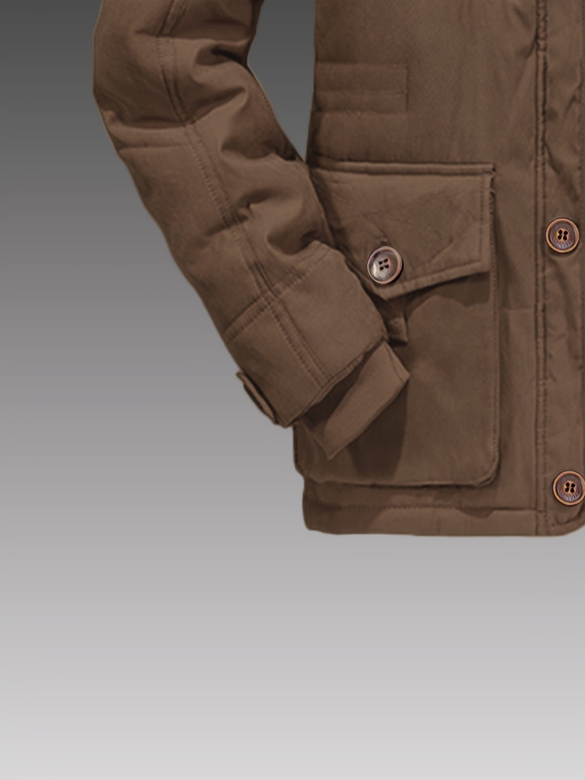 Veste pour homme, velours côtelé, à capuche, café
