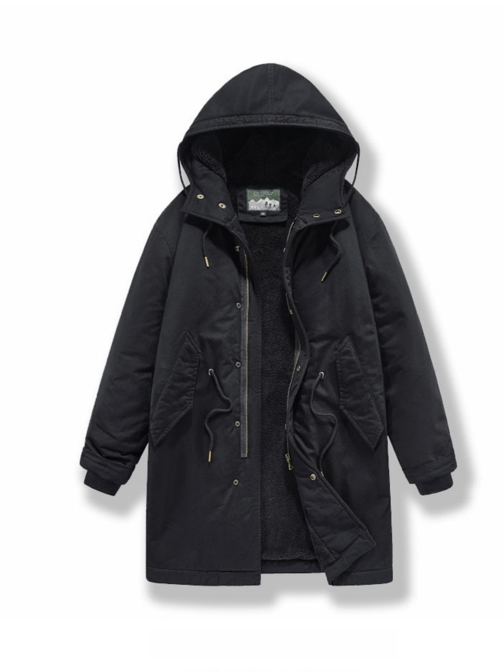 Manteau pour homme, polaire, à capuche, kaki