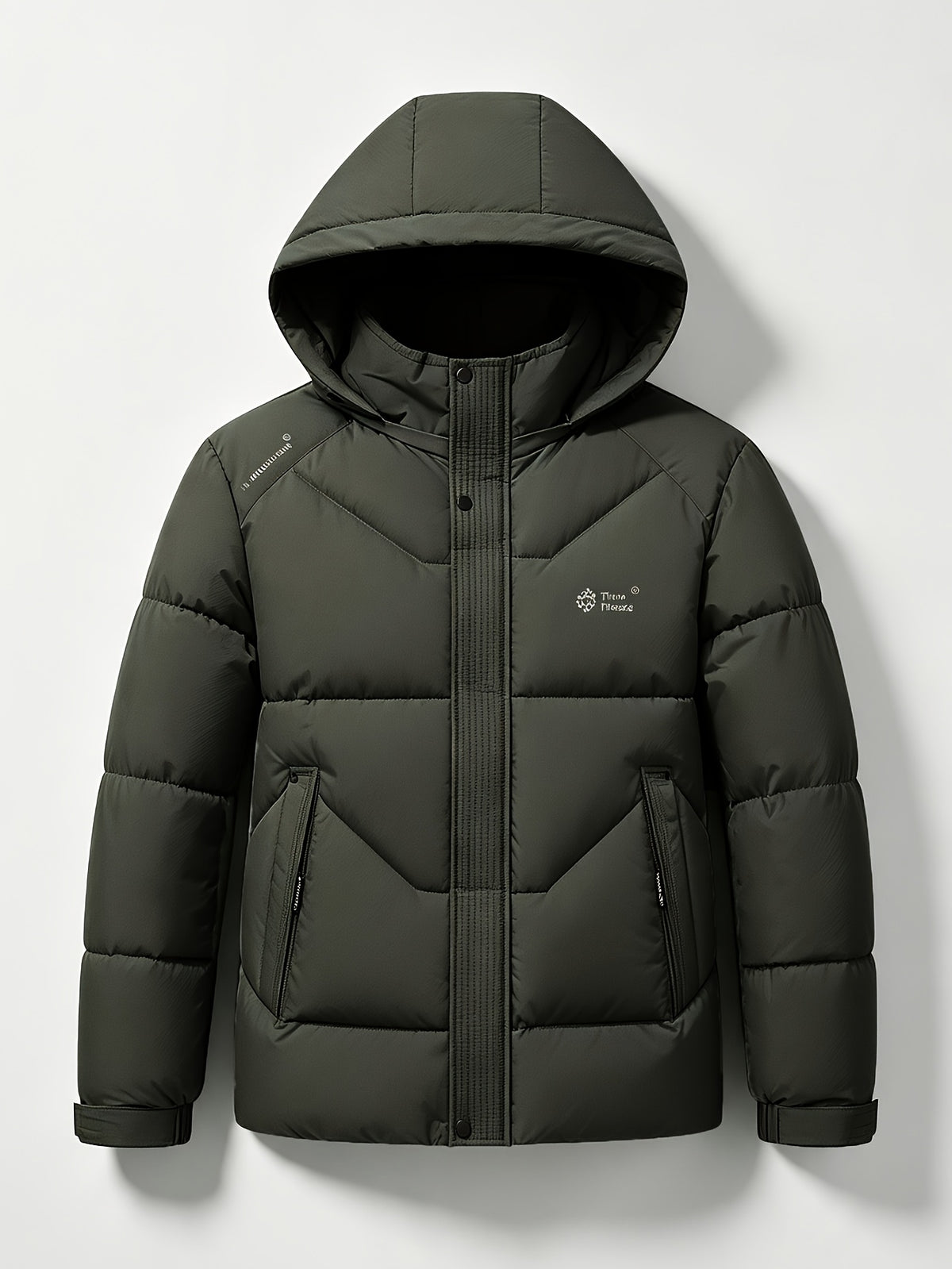 Veste matelassée pour homme, coupe-vent, à capuche, rouge brique