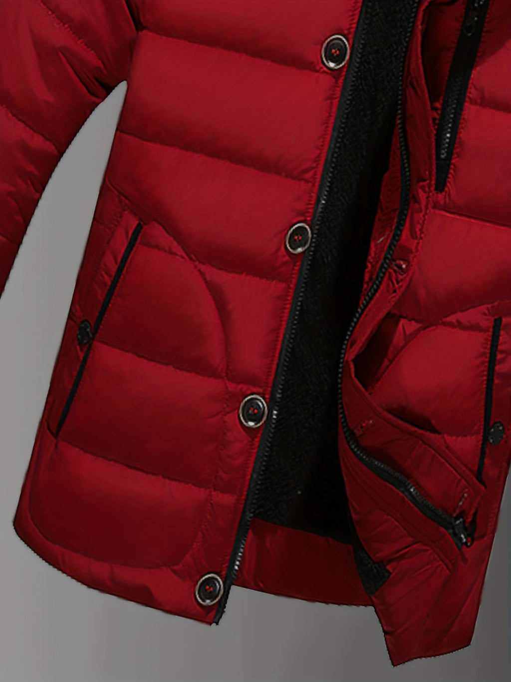 Veste matelassée pour homme, à capuche, rouge
