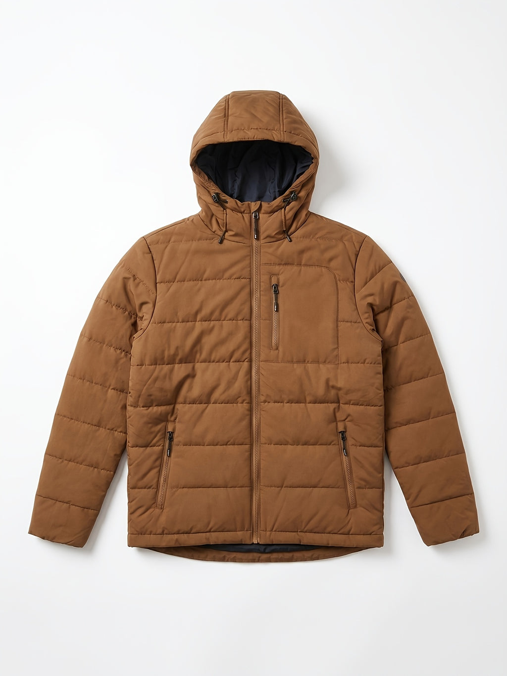 Manteau matelassé pour homme, polaire, à capuche