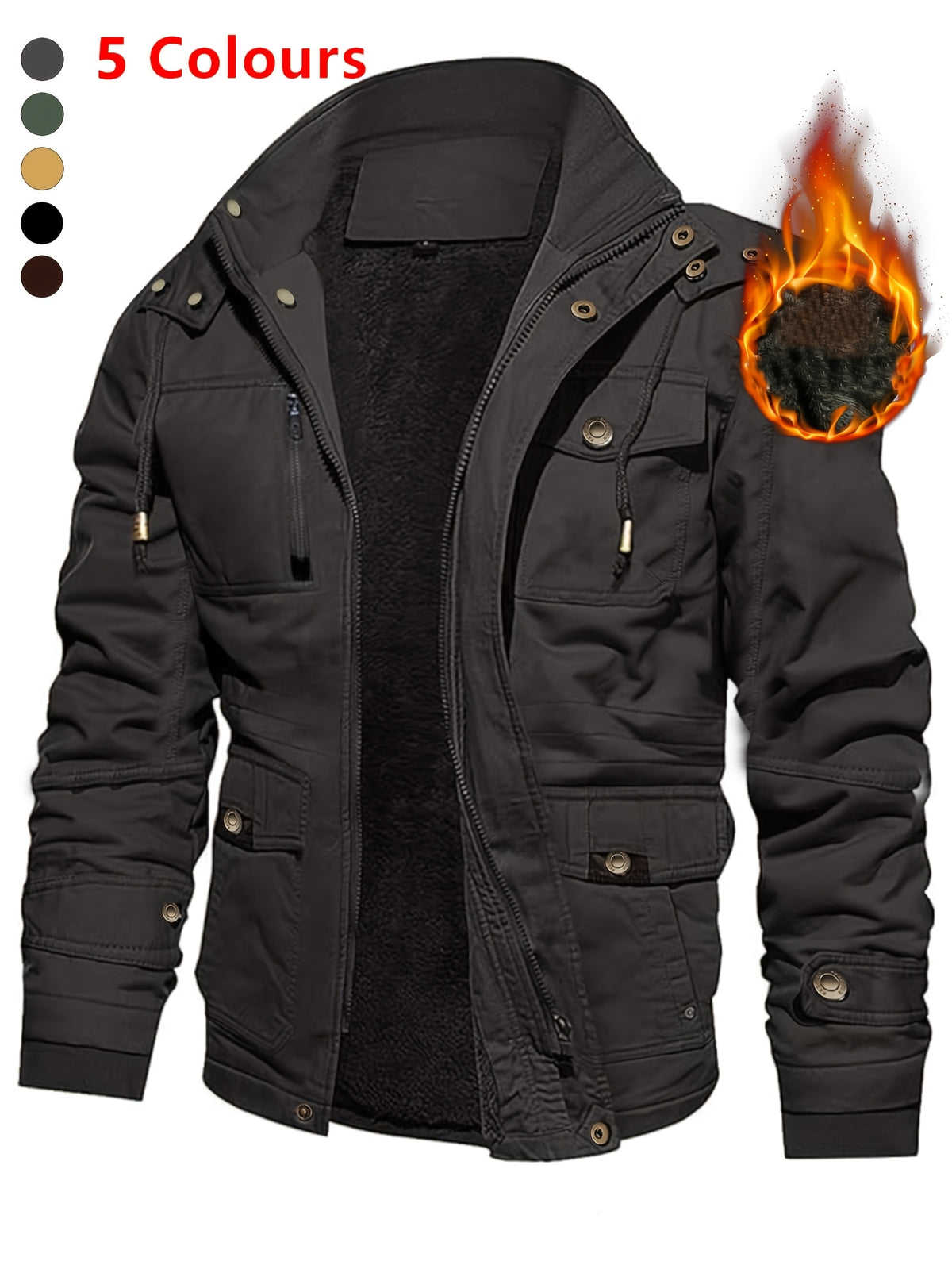 Veste mi-long pour homme, coupe-vent, à capuche
