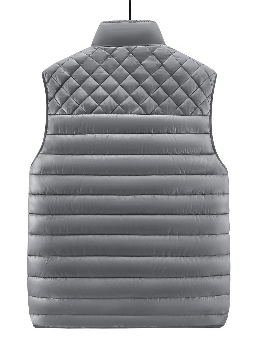 Gilet Homme Couleur Unie Col Montant, Cardigan Léger Sans Manches Automne Hiver, Veste Matelassée Décontractée pour les Trajets Quotidiens, Adaptable à Toute Occasion, photo 16