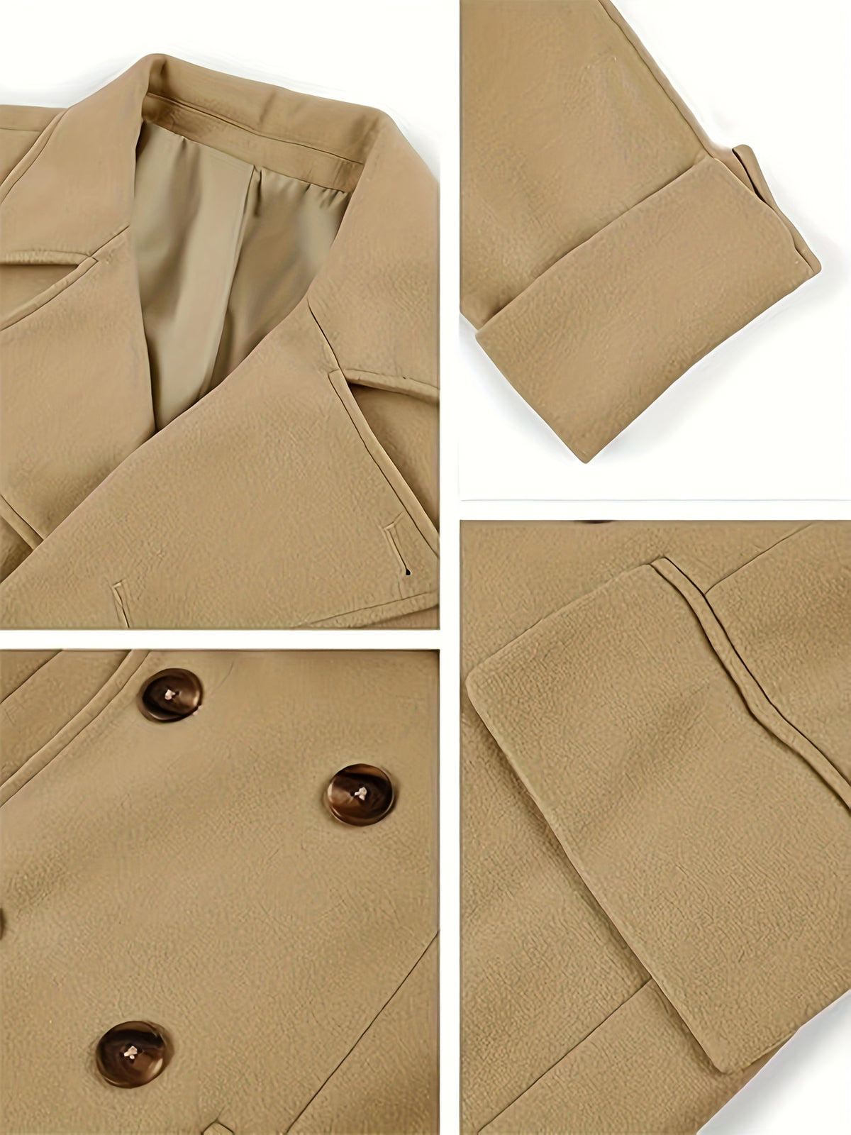 Manteau pour homme, à revers, brun jaunâtre