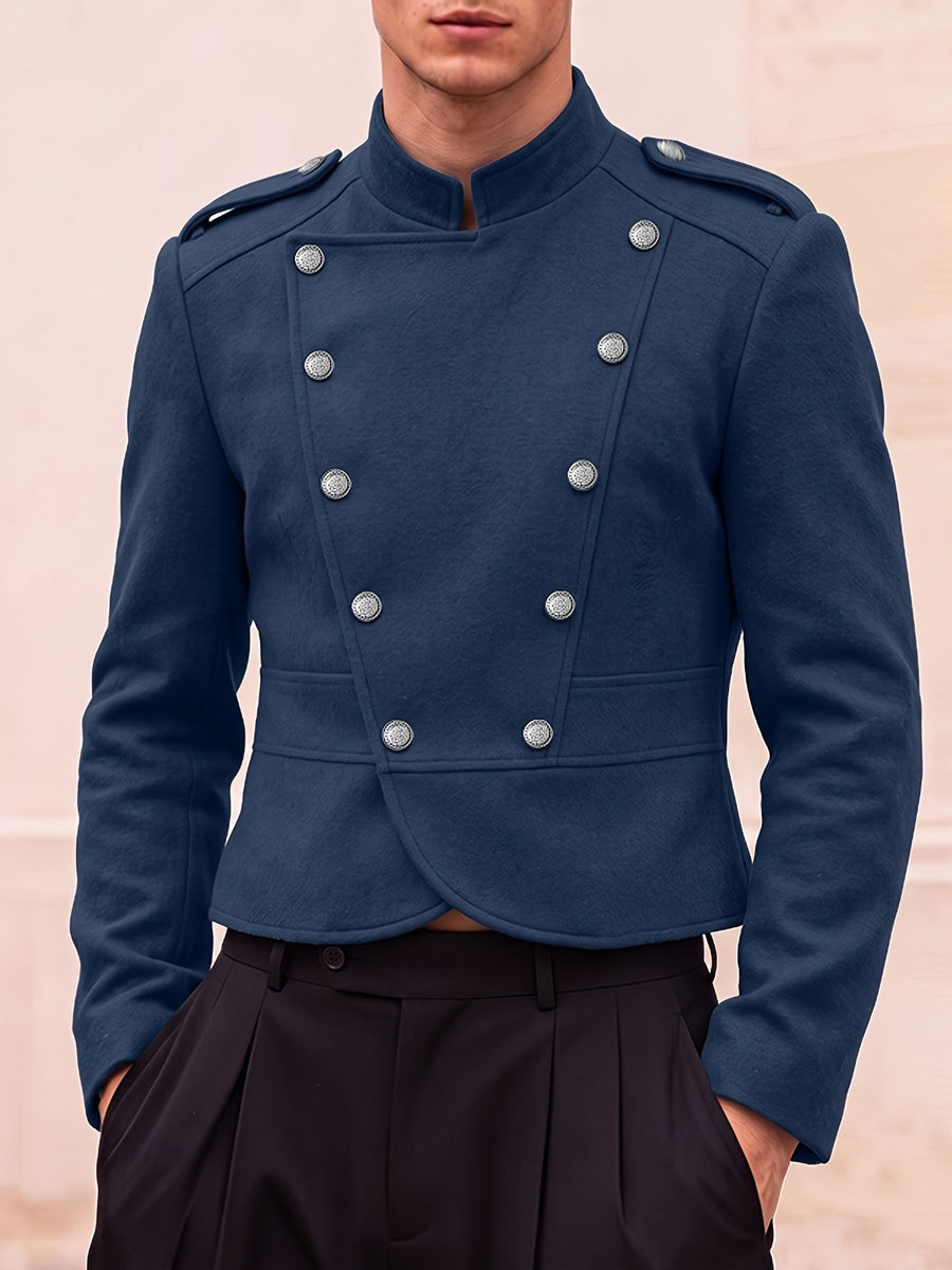 Veste, à col montant, marron clair