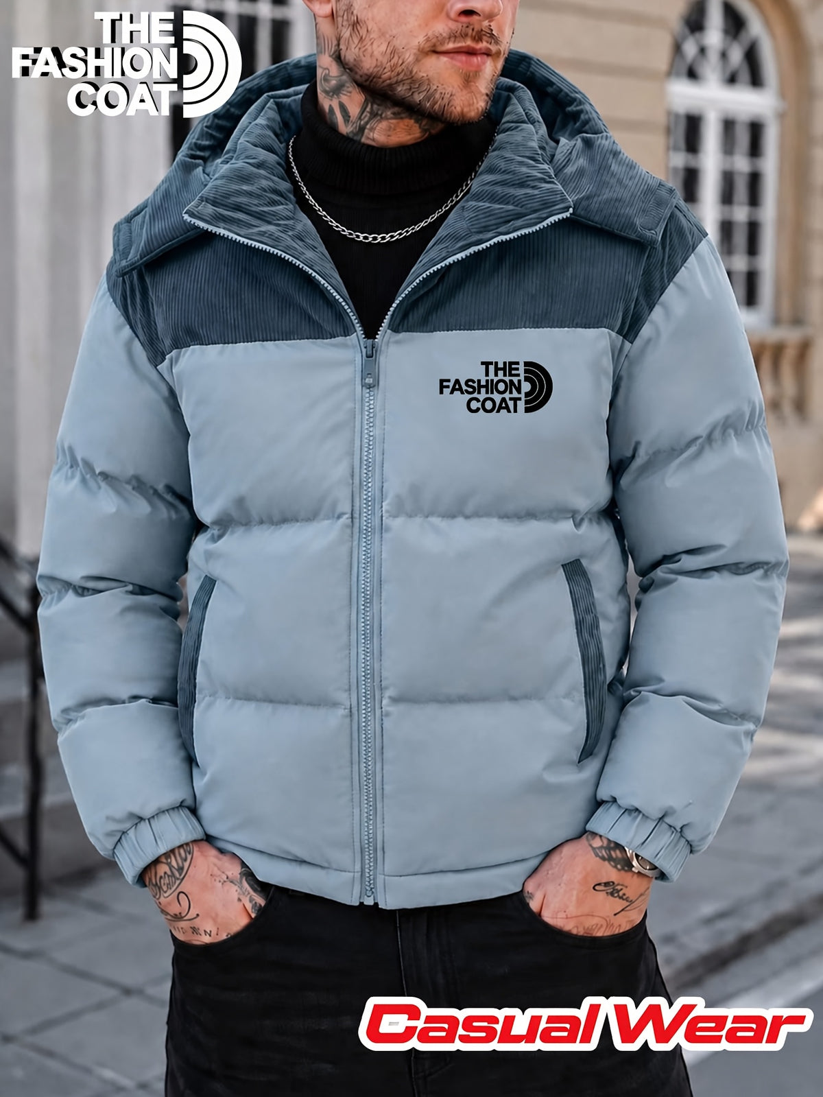 Veste pour homme, coupe-vent, à capuche, kaki