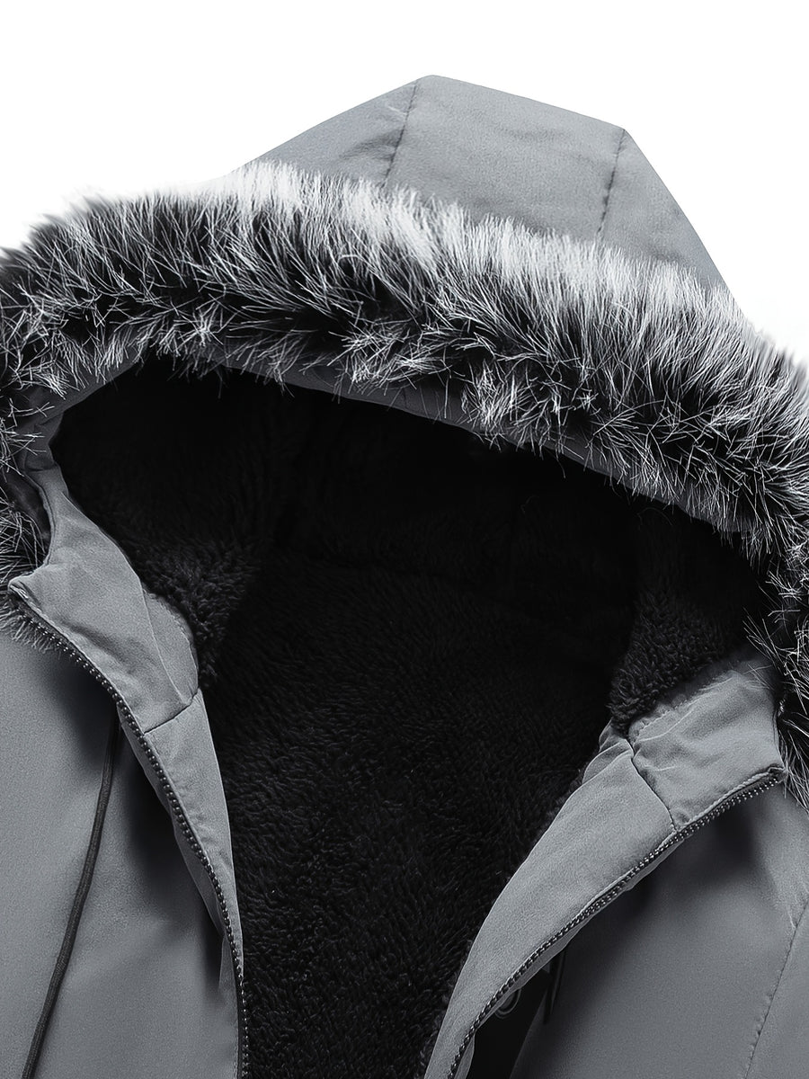 Parka, coupe-vent, à capuche, col montant, détail du vêtement