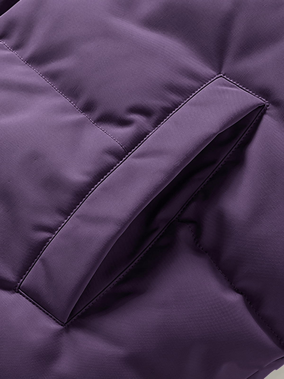Veste matelassée pour homme, coupe-vent, à col montant, violet