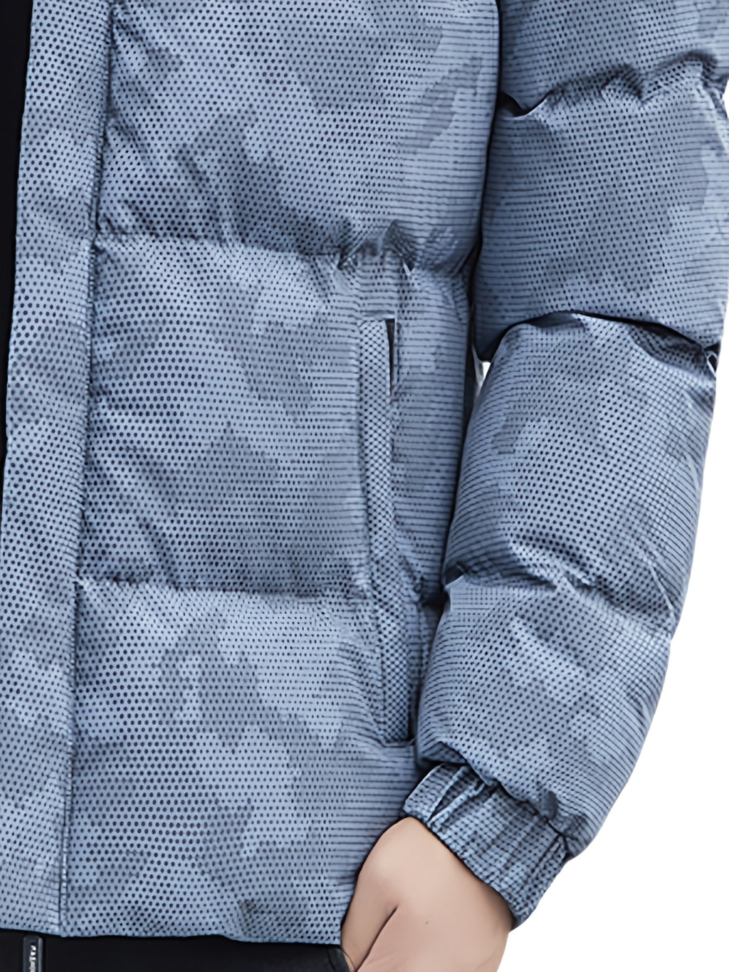 Manteau matelassé pour homme, coupe-vent, à capuche, bleu clair