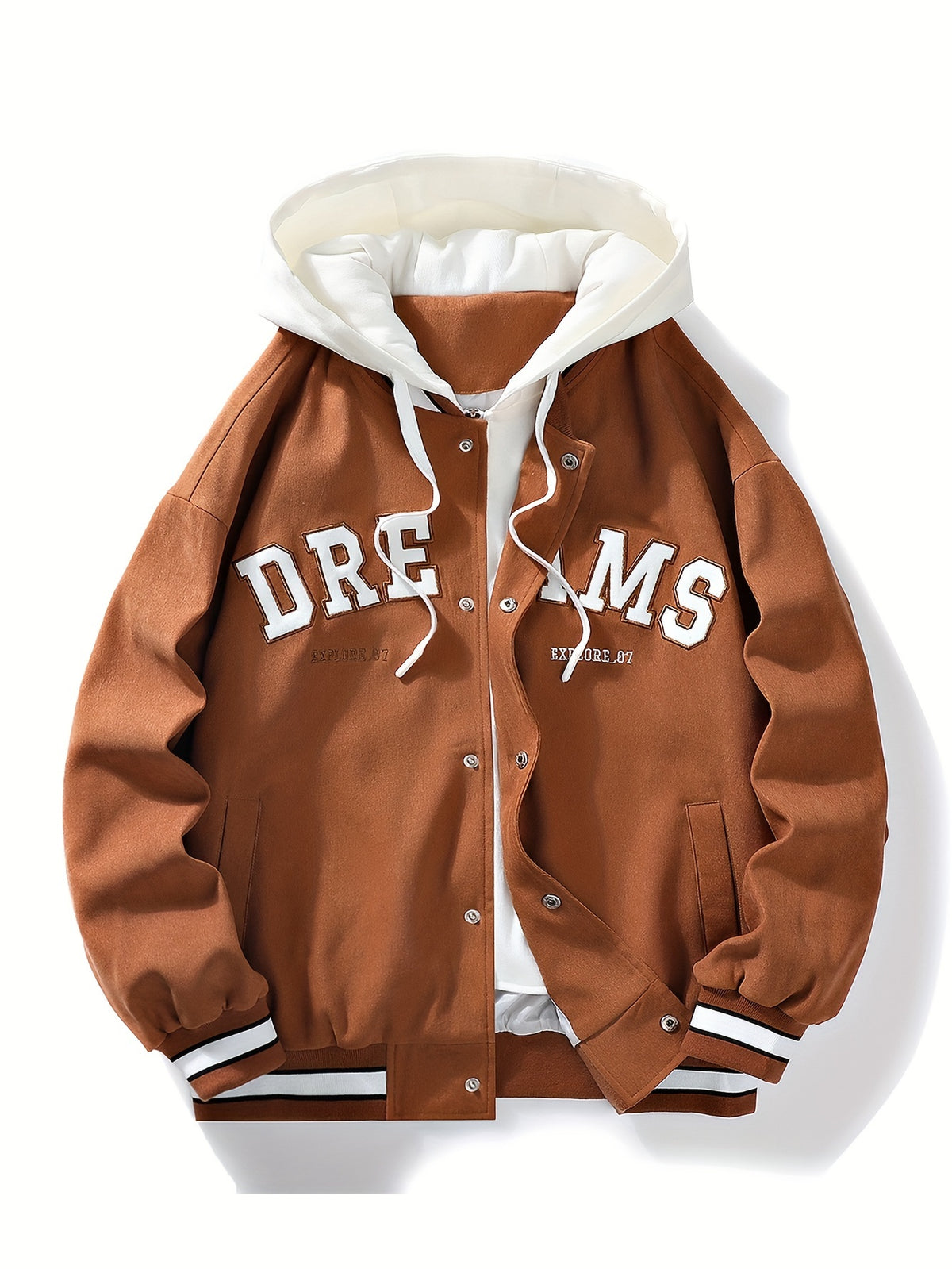 Veste pour homme, coupe-vent, à capuche, blanc