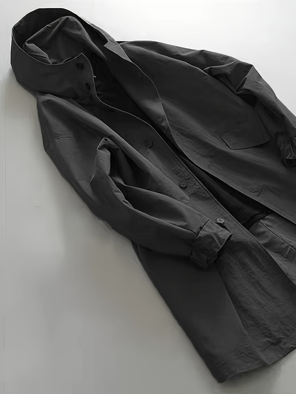 Trench pour homme, à capuche, gris foncé