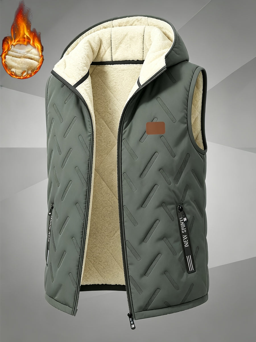 Veste, polaire, à col montant, marron foncé