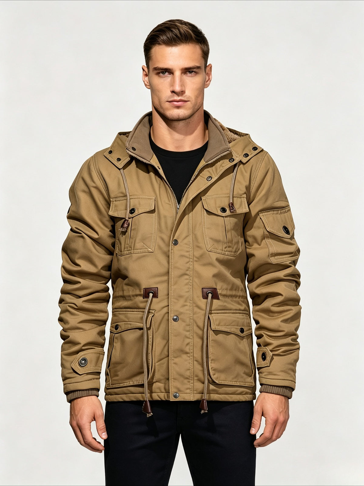 Veste pour homme, à revers, noir