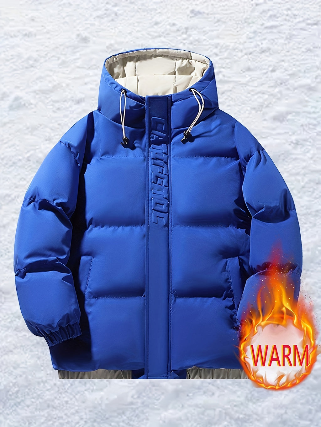Manteau matelassé pour homme, coupe-vent, à capuche, bleu argile