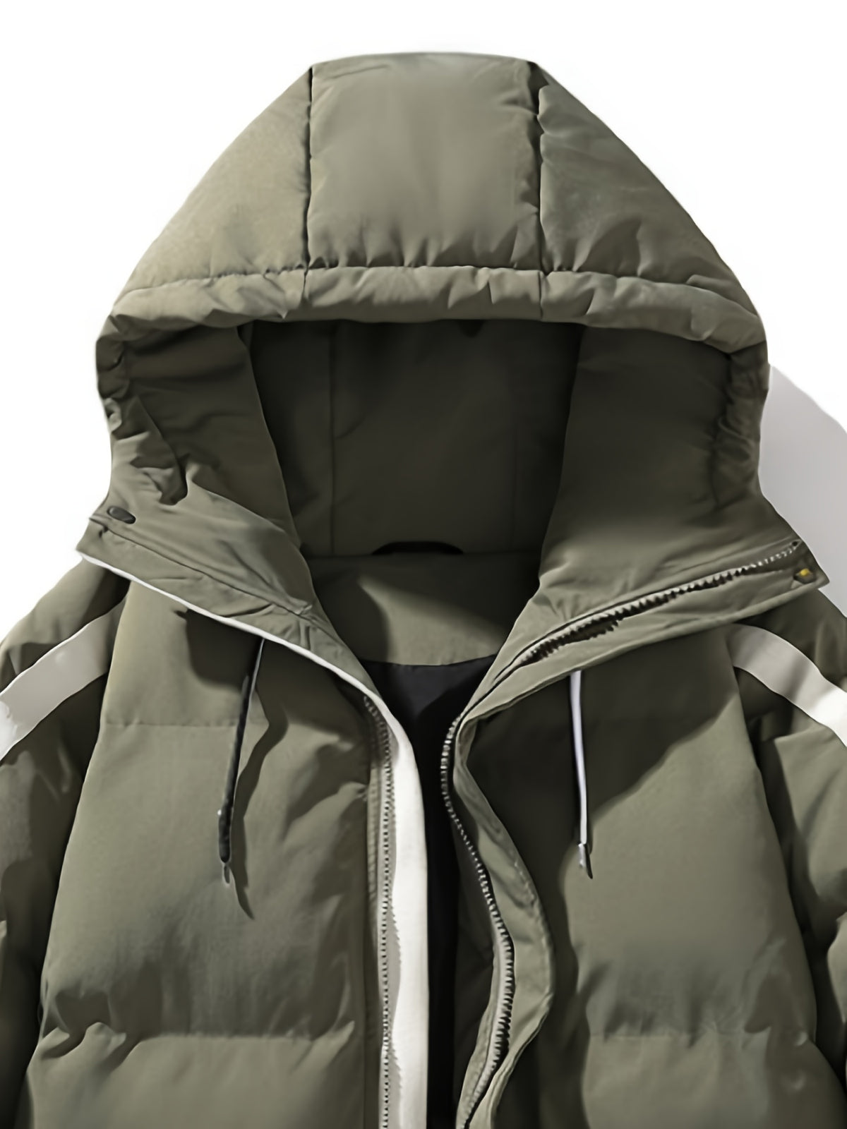 Manteau matelassé pour homme, à capuche, abricot beige