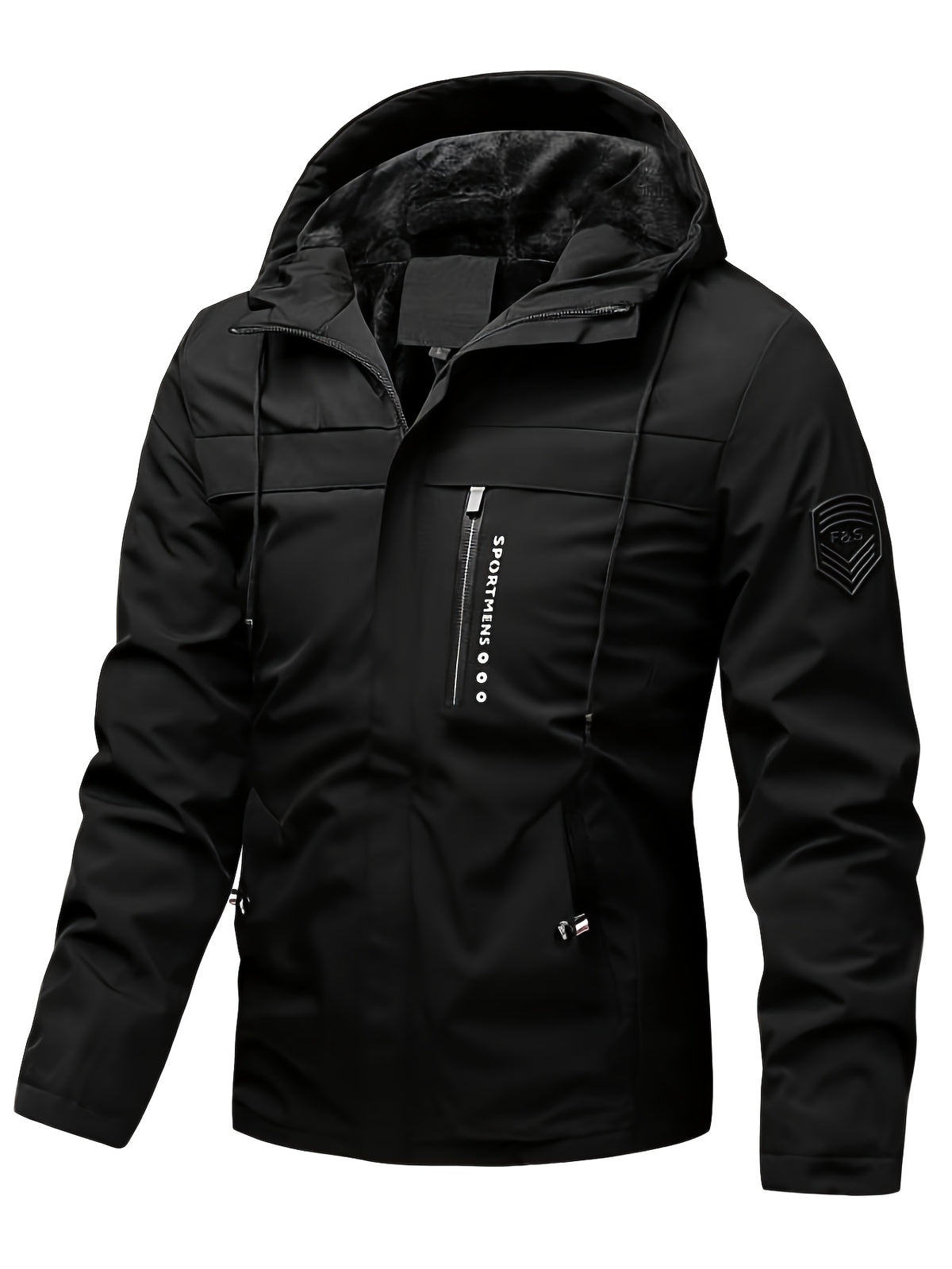 Veste pour homme, à capuche, noir