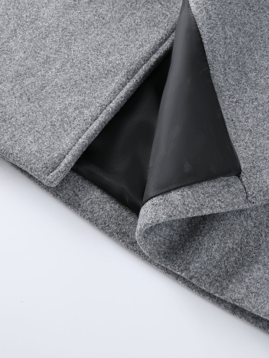 Manteau long, tweed, à revers, détail du vêtement