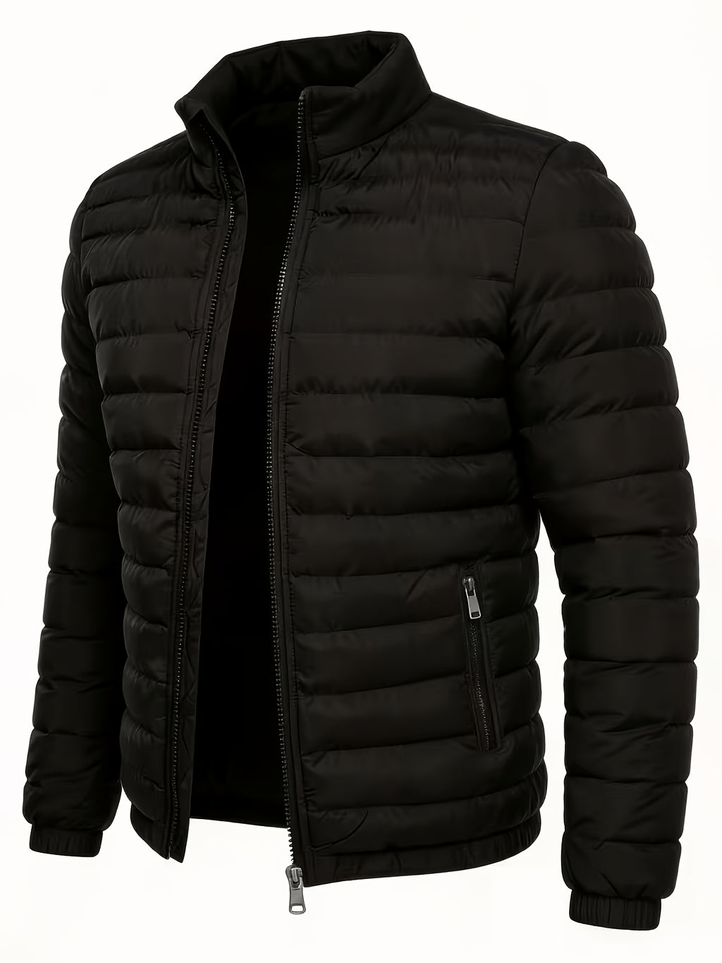 Manteau matelassé pour homme, à col montant, bleu ciel