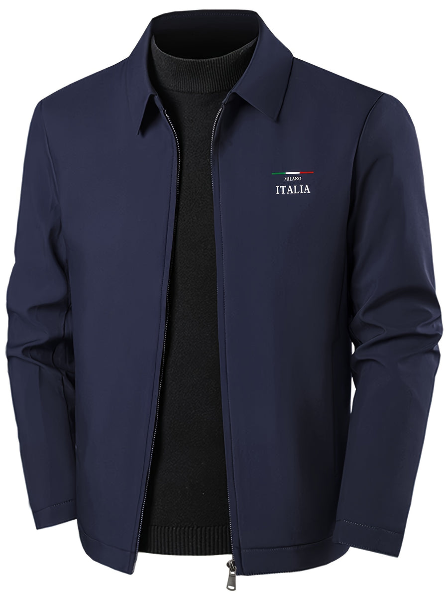Veste, à revers, bleu marine