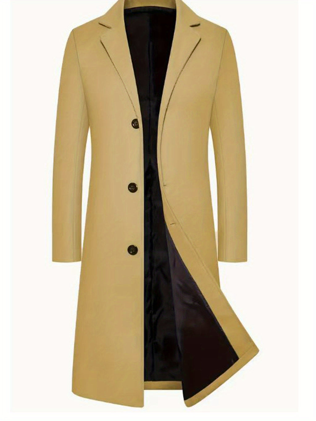 Trench long pour homme, à revers