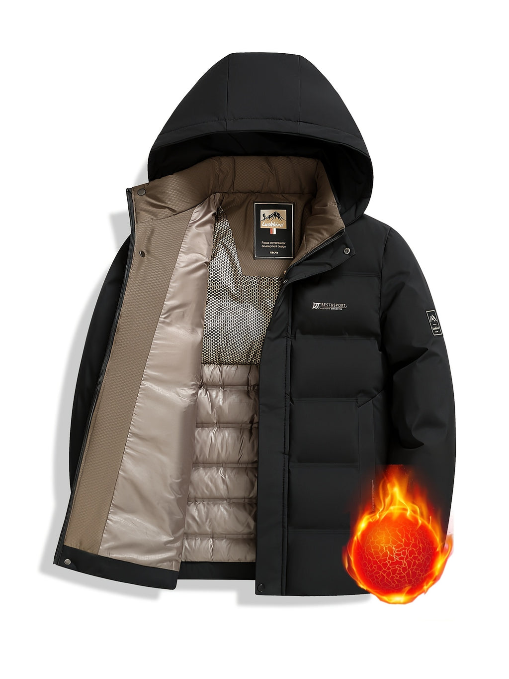 Veste pour homme, coupe-vent, à capuche, rouge