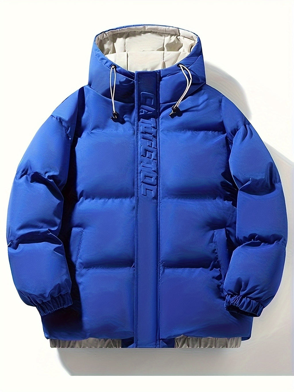 Manteau matelassé pour homme, coupe-vent, à capuche, bleu argile