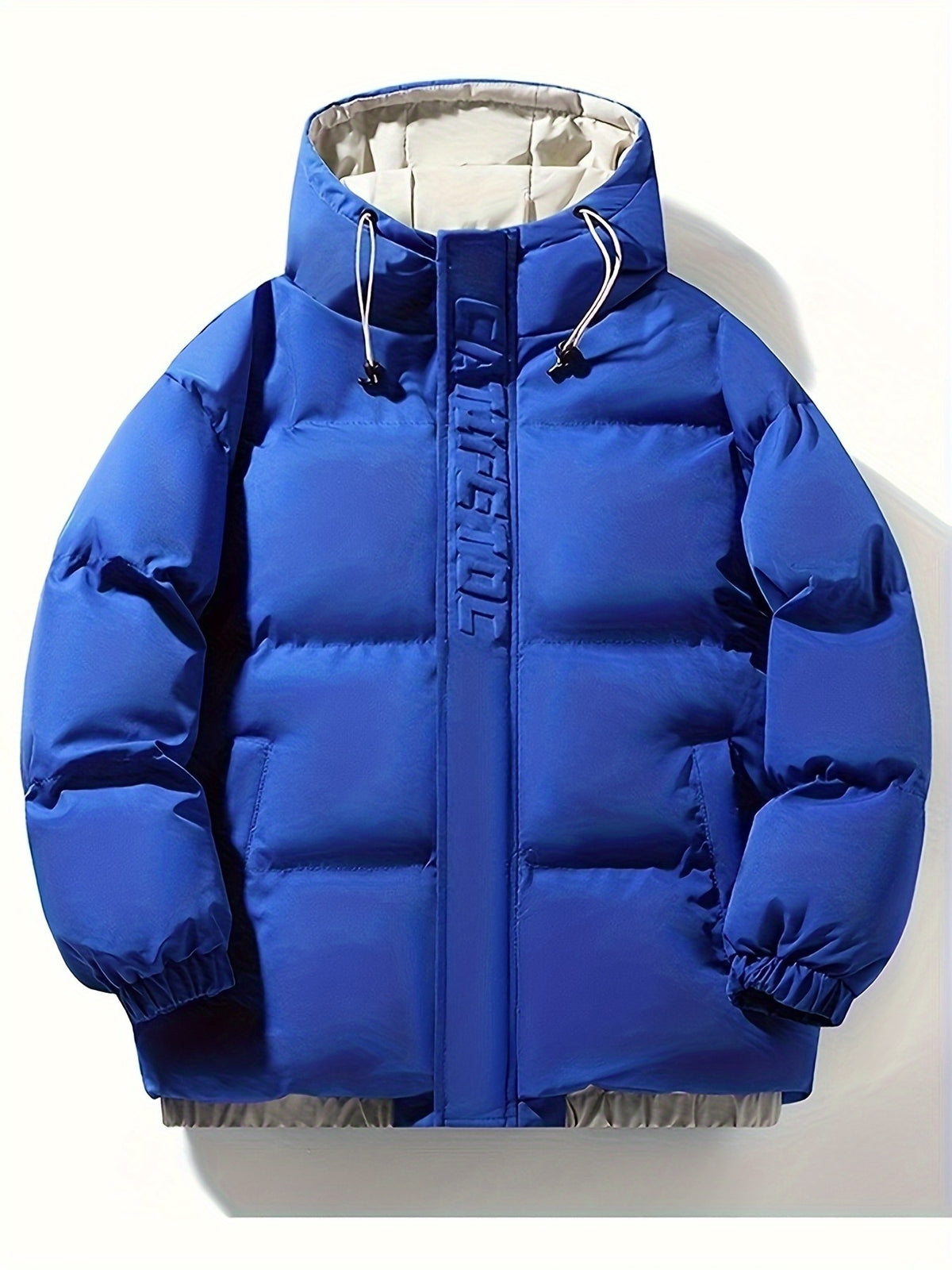 Manteau matelassé pour homme, coupe-vent, à capuche, bleu argile