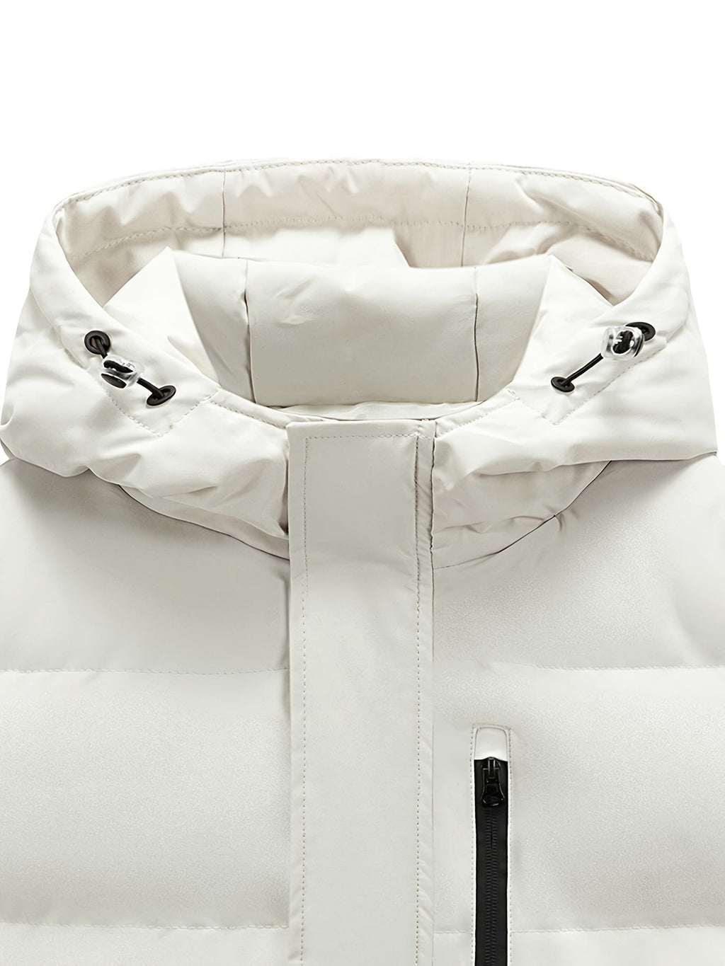 Manteau pour homme, à capuche, blanc ivoire