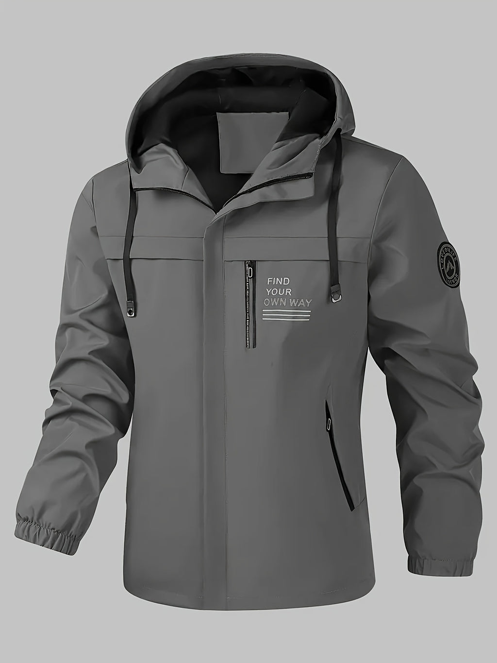 Veste long pour homme, coupe-vent, à capuche, vert clair
