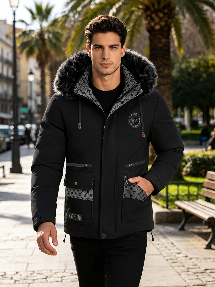 Manteau, à capuche, blanc, détail du vêtement