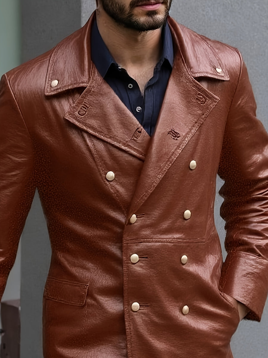 Manteau mi-long, à revers, noir, détail du vêtement